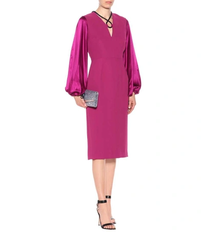 Shop Roksanda Darya Silk-blend Dress In Purple