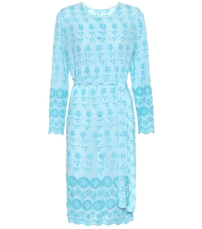 Shop Melissa Odabash Cecilia Eyelet Lace Dress In Turquoise