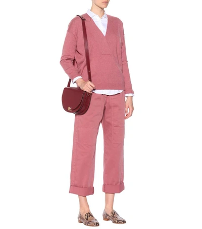 Shop Brunello Cucinelli Cashmere V-neck Sweater In Pink