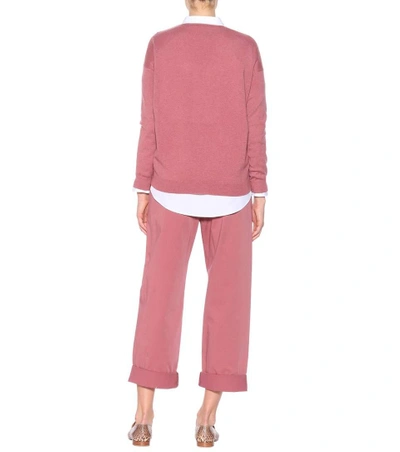 Shop Brunello Cucinelli Cashmere V-neck Sweater In Pink