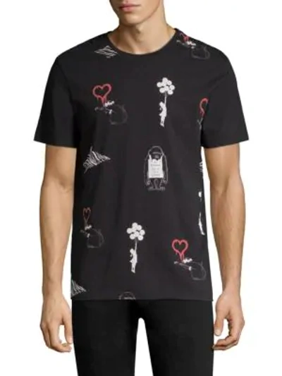 Shop Elevenparis Graphic Cotton Tee In Black