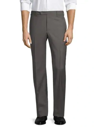Shop Zanella Devon Straight-fit Wool Trousers In Medium Grey