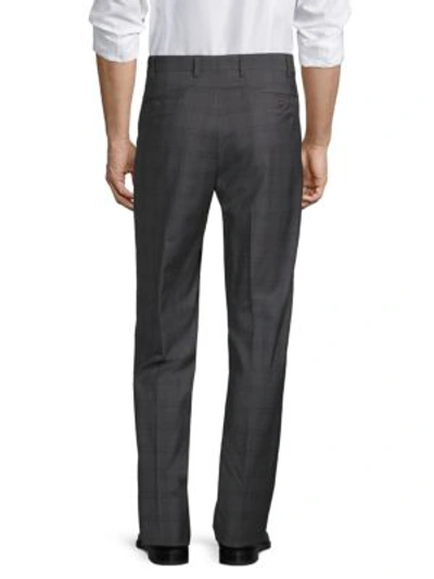 Shop Zanella Devon Plaid Wool Trousers In Grey