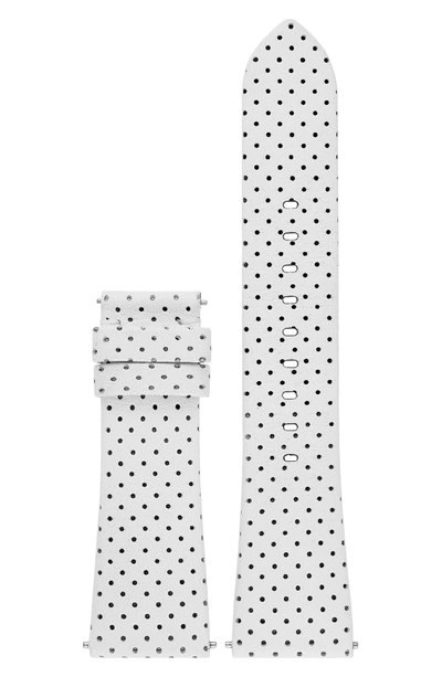 Shop Michael Kors Bradshaw Interchangeable Leather Strap In White