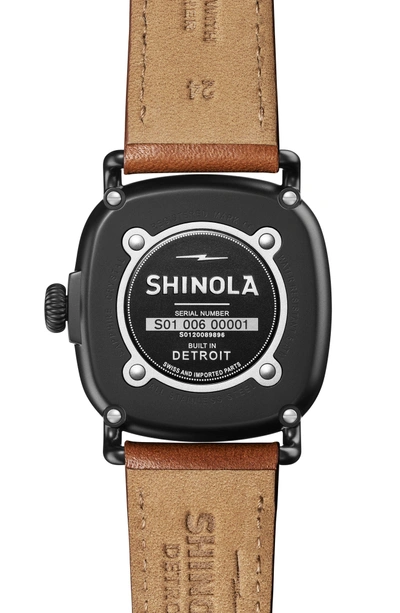 Shop Shinola Guardian Leather Strap Watch, 41mm In Tan/ Black