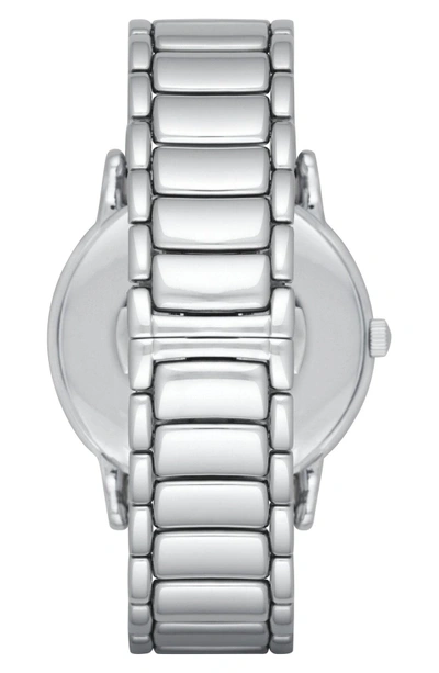 Shop Emporio Armani Bracelet Watch, 43mm In Silver/ Black