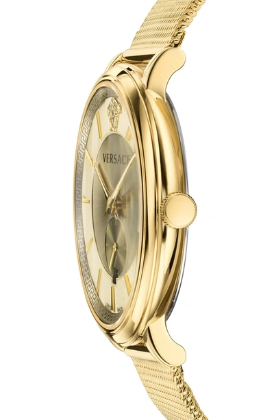 Shop Versace Manifesto Mesh Strap Watch, 42mm In Gold