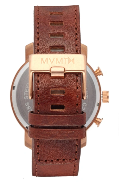 Shop Mvmt Chronograph Leather Strap Watch, 45mm (nordstrom Exclusive) In White/ Brown