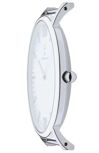 Shop Kapten & Son Campus Leather Strap Watch, 40mm In Black/ White/ Silver