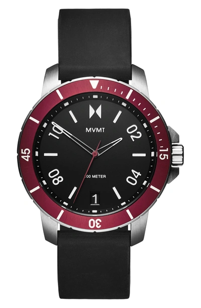 Shop Mvmt Modern Sport Silicone Strap Watch, 42mm In Black/ Black