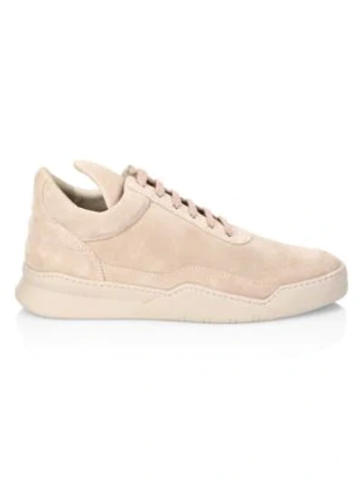 Shop Filling Pieces Low Top Suede Lace Trainers In Nude