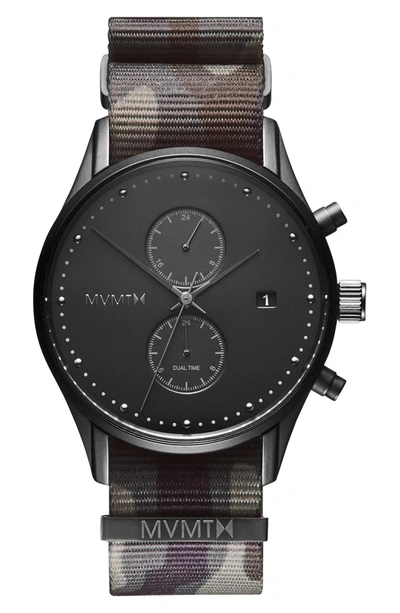 Shop Mvmt Voyager Chronograph Nato Strap Watch, 42mm In Black/ Green Camo