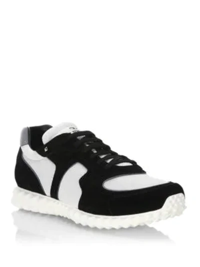 Shop Valentino Low-top Runner Sneaker In Black White