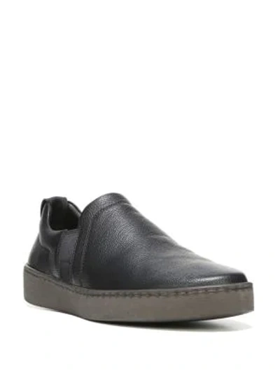 Shop Vince Soren Leather Slip-on Sneakers In Black