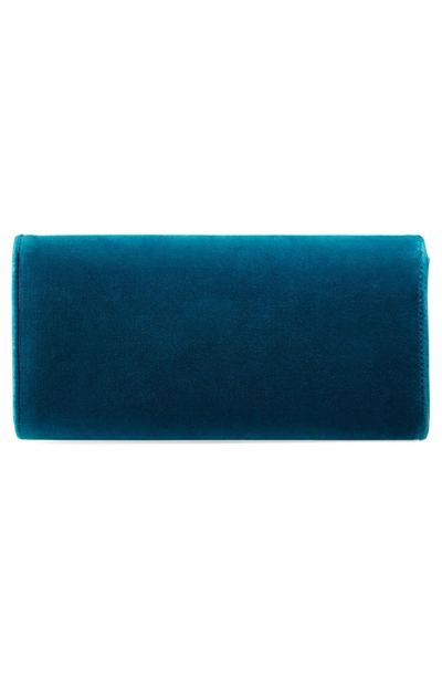 Shop Gucci Dionysus Velvet Clutch - Blue In Pivone/blk Diamond