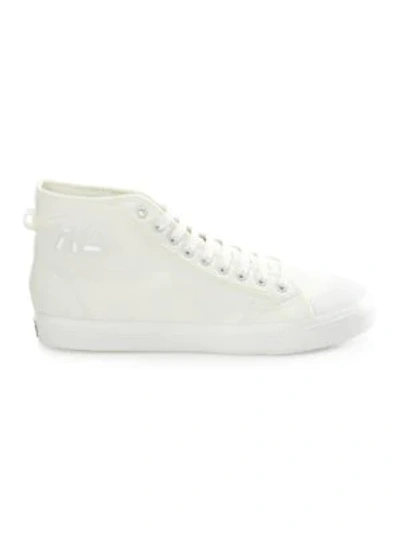 Shop Adidas Originals Spirit Canvas High-top Sneakers In Off White