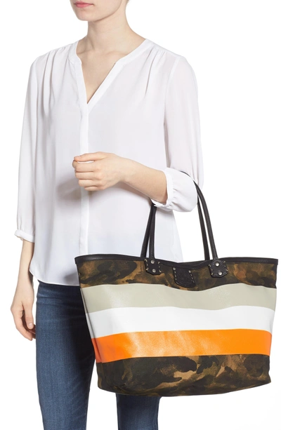 Shop Ghurka Smyth Iii Stripe Tote - Yellow In Camo Stripe Yellow