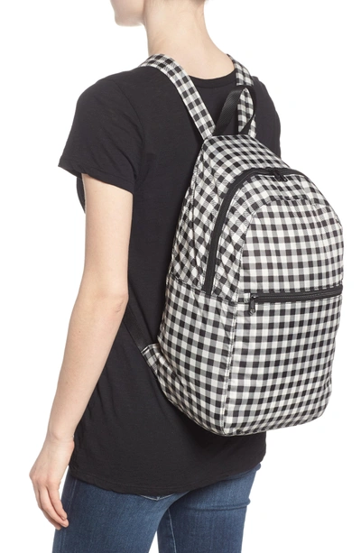 Shop Baggu Ripstop Nylon Backpack - Black In Black Gingham