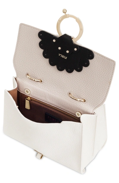 Shop Furla Mini Scoop Leather Shoulder Bag - White In Petalo+vaniglia D