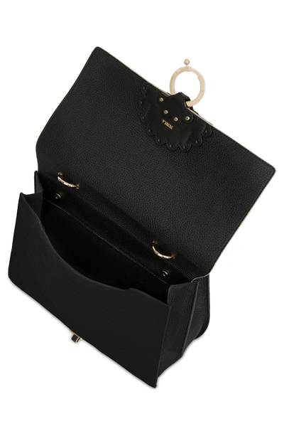 Shop Furla Scoop Leather Shoulder Bag - Black In Onyx+vaniglia D