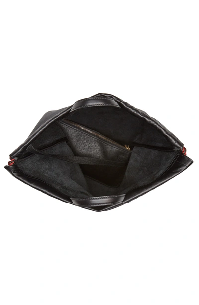Shop Gucci Logo Leather Drawstring Backpack In Black