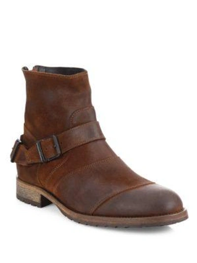Shop Belstaff Trialmaster Leather Ankle Boots In Oak Brown