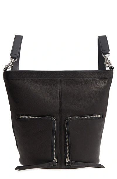 Shop Allsaints Fetch Small Leather Backpack - Black