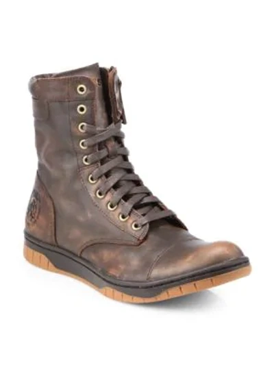 Shop Diesel Tatradium Basket Butch Zip Boots In Coffee