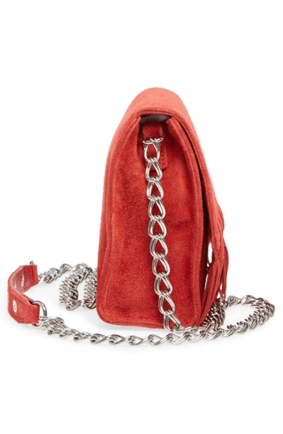Shop Longchamp Paris Rocks Fringe Calfskin Suede Crossbody Bag - Red