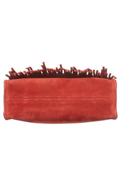 Shop Longchamp Paris Rocks Fringe Calfskin Suede Crossbody Bag - Red