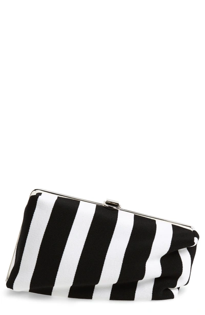 Shop Proenza Schouler Asymmetrical Frame Clutch - Black In Black/ Ecru