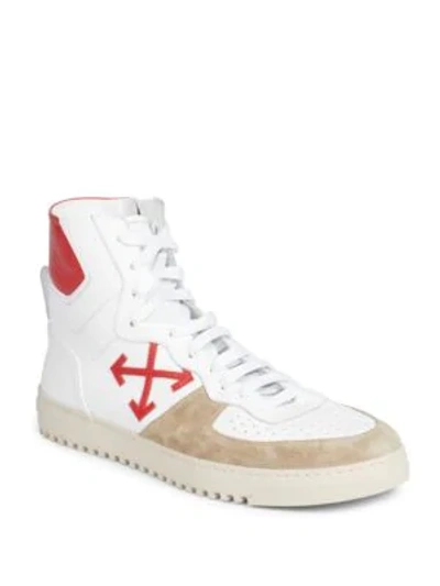 Shop Off-white Arrow Leather Sneakers In Multi