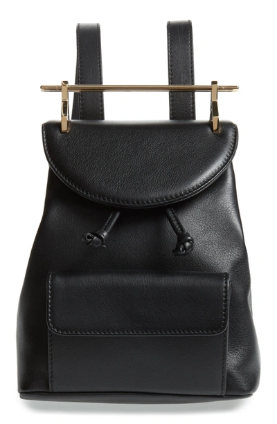 Shop M2malletier Mini Calfskin Leather Backpack - Black In Black/ Gold