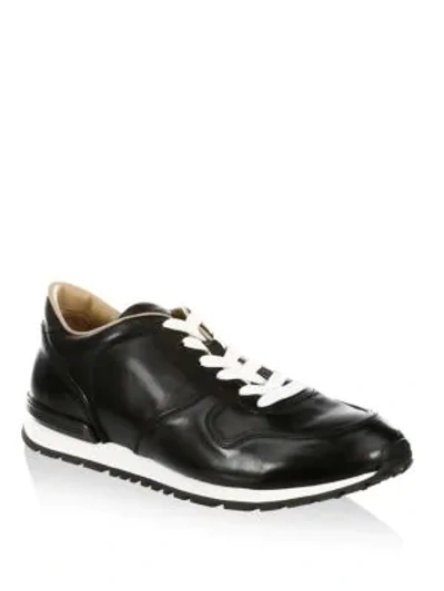 Shop Tod's Classic Leather Trainers In Black