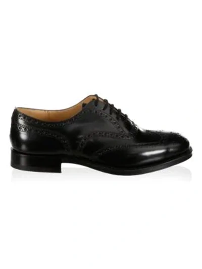 Shop Church's Brogued Leather Oxfords In Black