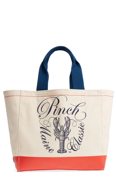 Shop Cole Haan Pinch Canvas Tote - Ivory In Lobster Print