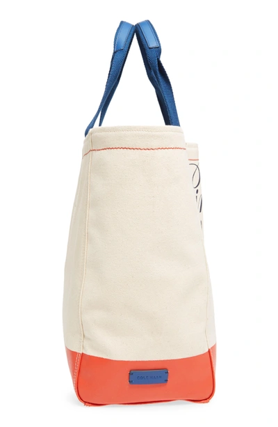 Shop Cole Haan Pinch Canvas Tote - Ivory In Lobster Print