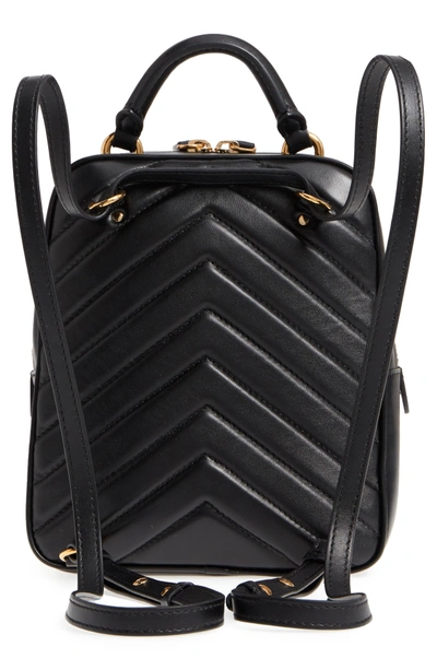 Shop Stella Mccartney Small Quilted Faux Leather Convertible Backpack - Black