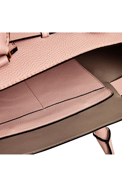 Shop Burberry Medium Belt Triple Stud Leather Tote - Pink In Pale Ash Rose
