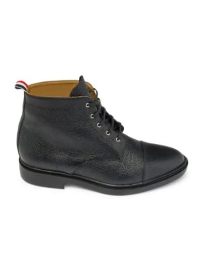 Shop Thom Browne Derby Lace-up Captoe Boots In Black