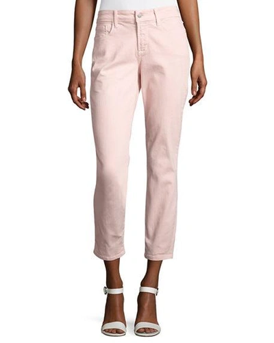 Shop Nydj Clarissa Cropped Skinny Twill Jeans In Peachskin