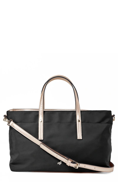 Shop Urban Originals Superstar Nylon Tote - Black In Black/ Rose Gold