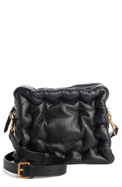 Shop Anya Hindmarch Chubby Cube Leather Crossbody Bag - Black