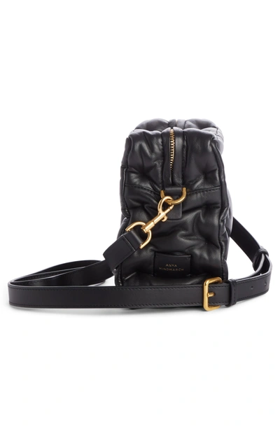 Shop Anya Hindmarch Chubby Cube Leather Crossbody Bag - Black