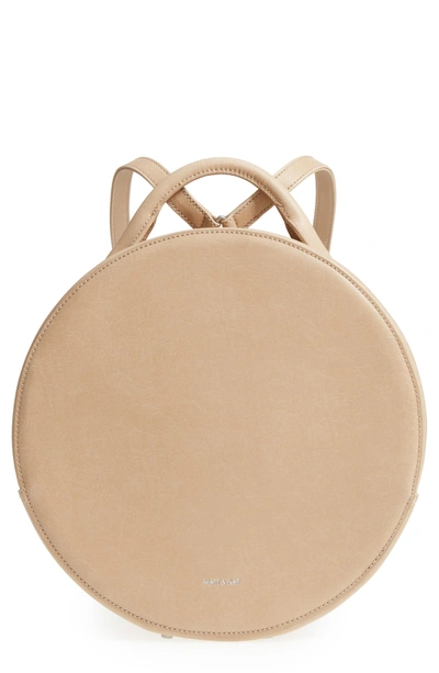 Shop Matt & Nat Kiara Faux Leather Circle Backpack - Beige In Cardamon