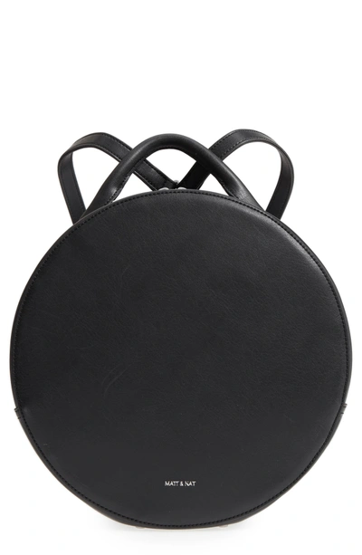 Shop Matt & Nat Kiara Faux Leather Circle Backpack In Black