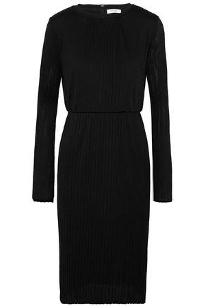 Shop Max Mara Woman Xiria Plissé-jersey Dress Black