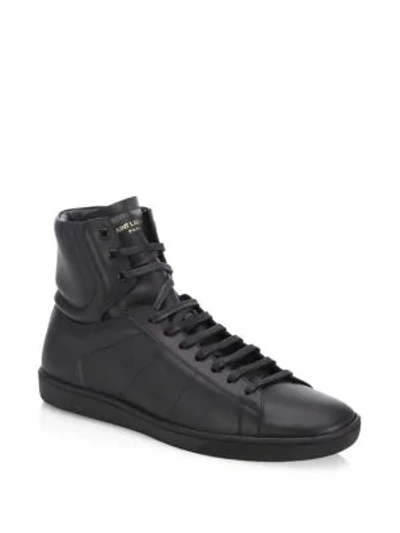 Shop Saint Laurent Classic Leather High-top Sneakers In Black