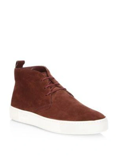 Shop Tod's Lace-up Suede Chukka Sneakers In Red