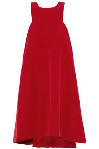 Shop Milly Woman Fluted Cady Mini Dress Red